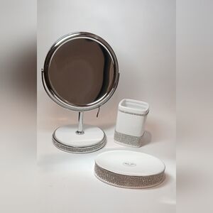 Elegant Bella Lux 3pc Rhinestone Bathroom Set